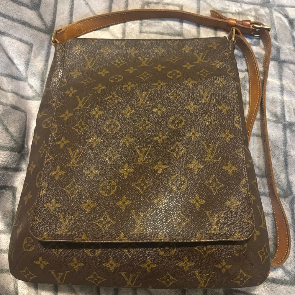 Louis Vuitton Tan and Brown Monogram Messenger Bag